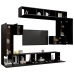 Set de muebles para TV 8 piezas madera contrachapada negro