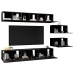 Set de muebles de TV salón 8 piezas madera contrachapada negro