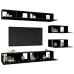 vidaXL Set de muebles de TV salón 6 piezas madera contrachapada negro