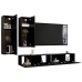 Set de muebles de TV salón 4 piezas madera contrachapada negro