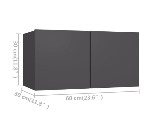 Set de muebles de salón 5 piezas madera ingeniería gris