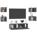 Set de muebles de salón 6 piezas madera ingeniería gris