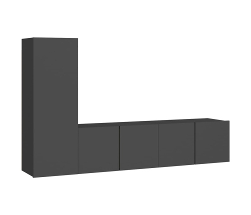 Set de muebles de salón 3 piezas madera ingeniería gris