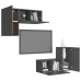 Set de muebles de salón 4 piezas madera ingeniería gris