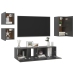 Set de muebles de salón 5 piezas madera ingeniería gris