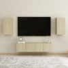 Muebles de pared de TV 4 pzas aglomerado color roble Sonoma