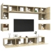 Muebles de pared de TV 8 pzas aglomerado color roble Sonoma