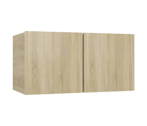 Muebles de pared de TV 8 pzas aglomerado color roble Sonoma