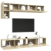 vidaXL Muebles de pared de TV 5 pzas aglomerado color roble Sonoma