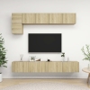 vidaXL Muebles de pared de TV 5 pzas aglomerado color roble Sonoma