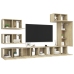 Set de muebles salón TV 8 pzas madera ingeniería roble Sonoma