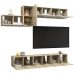 vidaXL Set de muebles salón TV 7 pzas madera ingeniería roble Sonoma