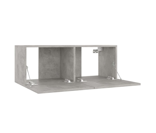 vidaXL Set de muebles de salón 3 pzas madera ingeniería gris hormigón