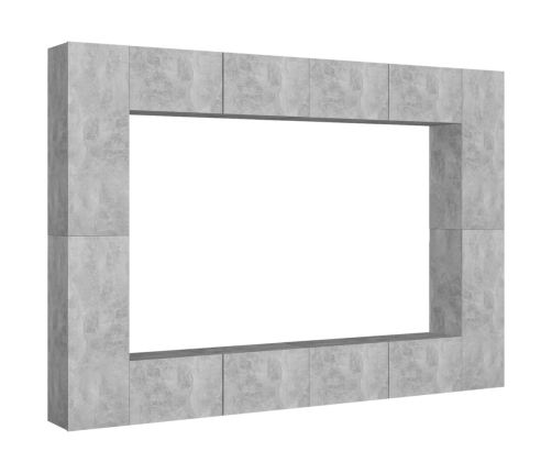 Set muebles de salón TV 8 pzas madera ingeniería gris hormigón