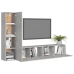 Set muebles de salón TV 4 pzas madera ingeniería gris hormigón