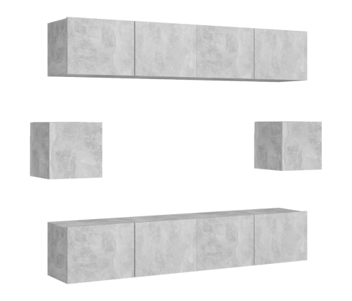 Juego de muebles de salón 6 piezas gris hormigón