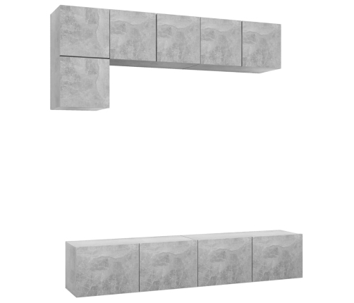 Set de muebles de salón 5 pzas madera ingeniería gris hormigón