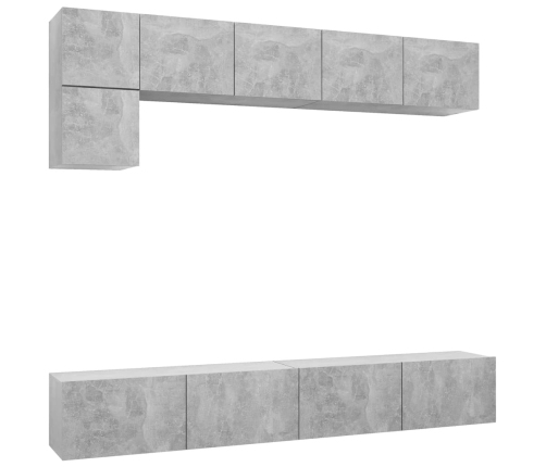 Set de muebles de salón 5 pzas madera ingeniería gris hormigón