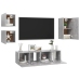 Set de muebles de salón 5 pzas madera ingeniería gris hormigón