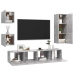 Set muebles de salón TV 5 pzas madera ingeniería gris hormigón