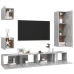 vidaXL Set muebles de salón TV 5 pzas madera ingeniería gris hormigón