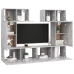 Set muebles de salón TV 6 pzas madera ingeniería gris hormigón