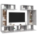 Set muebles de salón TV 6 pzas madera ingeniería gris hormigón