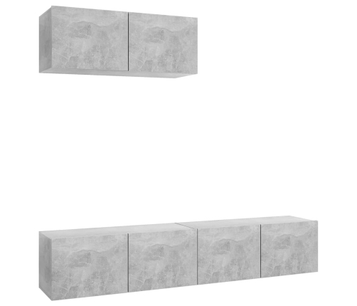 Set de muebles de salón 3 pzas madera ingeniería gris hormigón