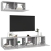 Set de muebles de salón 3 pzas madera ingeniería gris hormigón