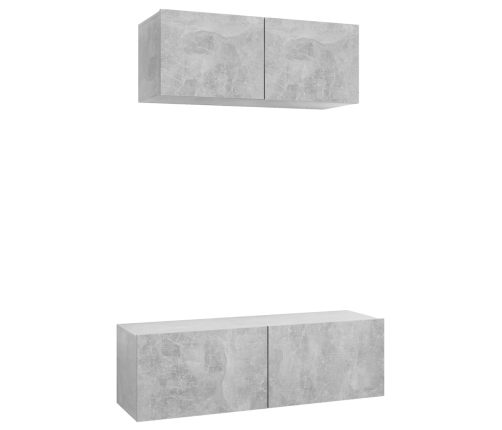 Set de muebles de salón 2 pzas madera ingeniería gris hormigón