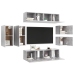 Set muebles de salón TV 8 pzas madera ingeniería gris hormigón