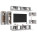 Set muebles de salón TV 8 pzas madera ingeniería gris hormigón