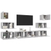 Set muebles de salón TV 8 pzas madera ingeniería gris hormigón