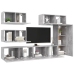 Set muebles de salón TV 6 pzas madera ingeniería gris hormigón