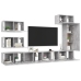 Set muebles de salón TV 8 pzas madera ingeniería gris hormigón