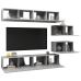 Set muebles de salón TV 6 pzas madera ingeniería gris hormigón