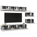 Set muebles de salón TV 8 pzas madera ingeniería gris hormigón