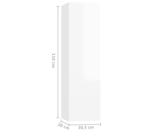 vidaXL Set de muebles de salón 3 pzas madera ingeniería blanco brillo