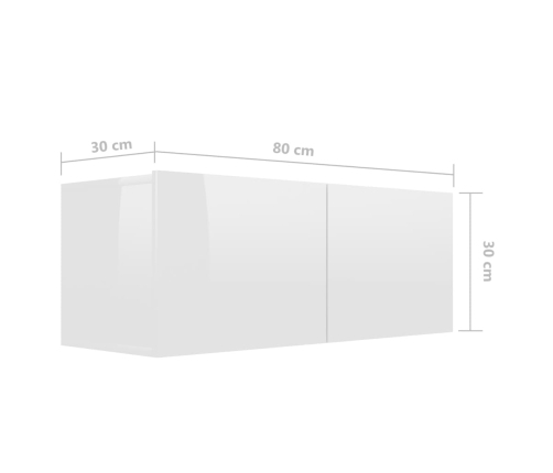 vidaXL Set de muebles de salón 4 pzas madera ingeniería blanco brillo