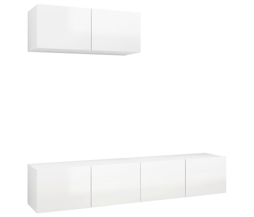 Set de muebles de salón 3 pzas madera ingeniería blanco brillo