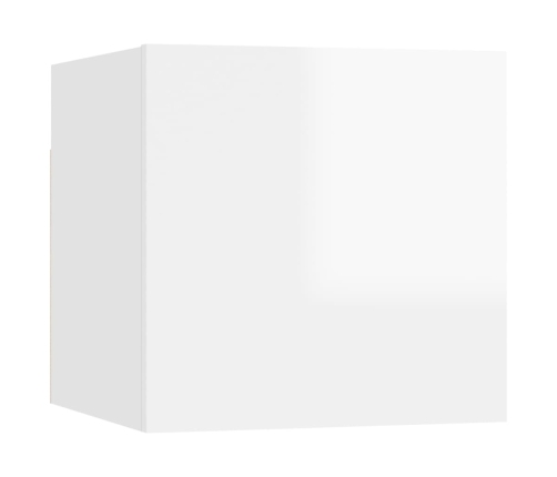 Muebles de pared para TV 8 uds blanco brillo 30,5x30x30 cm