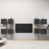 Muebles de pared para TV 8 uds gris con brillo 30,5x30x30 cm