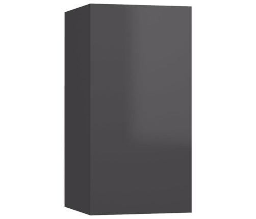 Muebles para TV 4 uds aglomerado gris brillante 30,5x30x60 cm