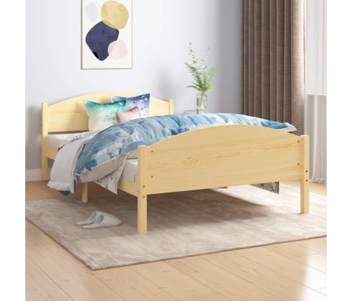 Estructura de cama sin colchón madera maciza de pino 120x200 cm