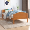 Estructura cama sin colchón madera pino marrón miel 100x200 cm