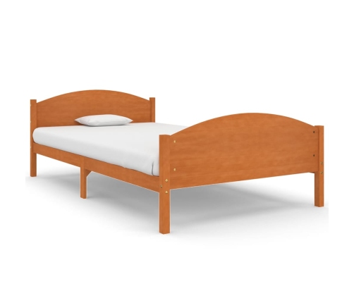 Estructura cama sin colchón madera pino marrón miel 120x200 cm