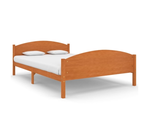 Estructura cama sin colchón madera pino marrón miel 140x200 cm