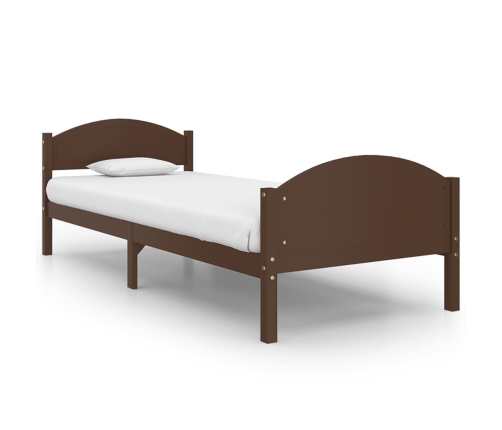 Estructura cama sin colchón madera pino marrón oscuro 90x200 cm