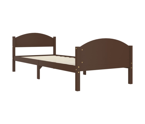 Estructura cama sin colchón madera pino marrón oscuro 90x200 cm