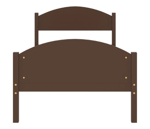 Estructura cama sin colchón madera pino marrón oscuro 90x200 cm